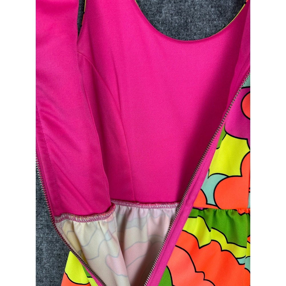 L'Amour Nanette Lepore XS Cloud Print Mini Dress Rainbow Psychedelic Mod Pop Art - Picture 14 of 14